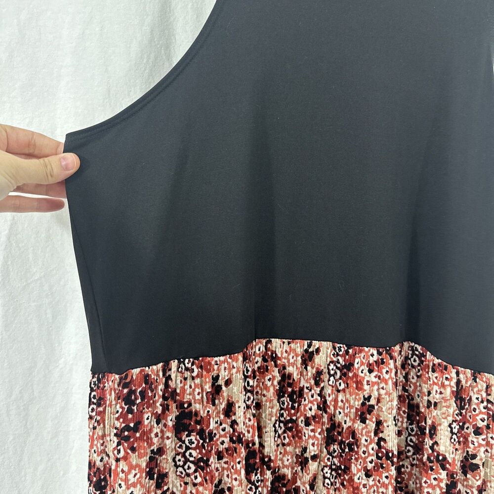 Loft Floral Crinkle Texture Sleeveless Maxi Tank Dress Womens Sz XL - Picture 7 of 9